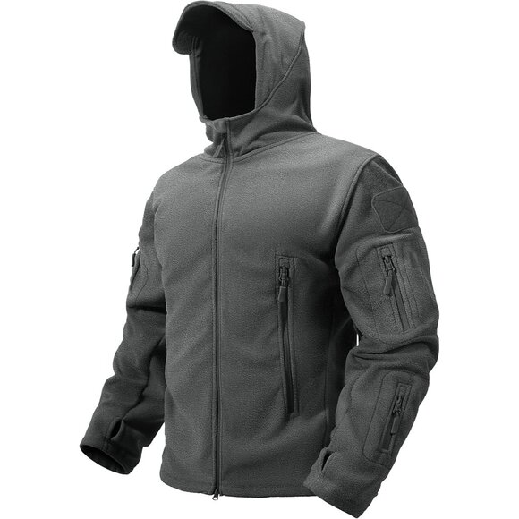 Other - Men's Gray Fleece Jacket Black Hoodies Winter Coats Windproof Hoodies